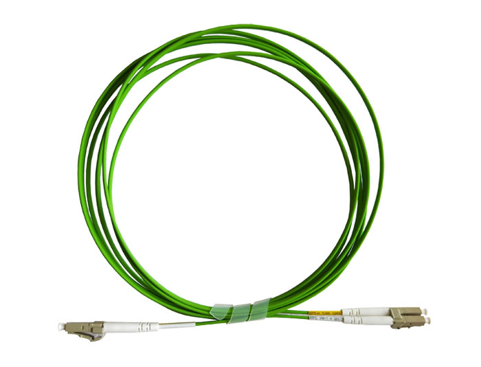 OM5 LC to LC Fiber Patch Cord Duplex 2.0mm Lemon Green, Low Smoke Zero Halogen (LSZH) rated, TSB-304K