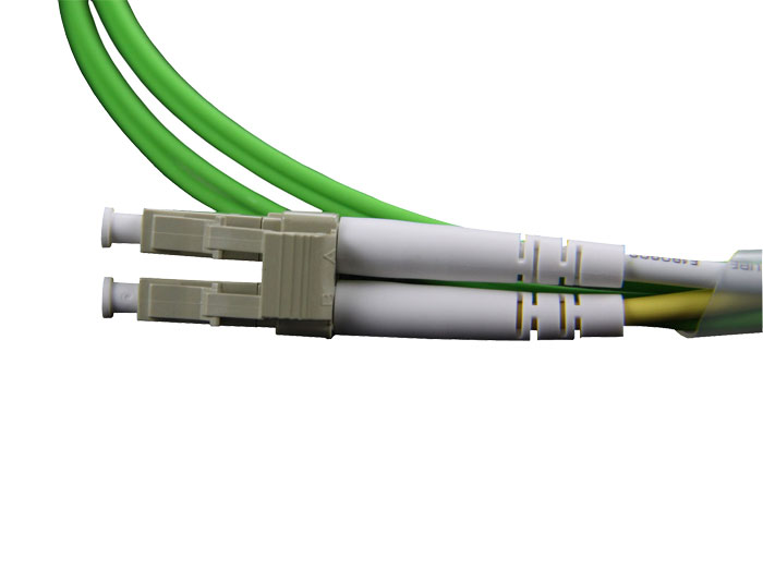 OM5 LC to LC Fiber Patch Cord Duplex 2.0mm Lemon Green, Low Smoke Zero Halogen (LSZH) rated, TSB-304K