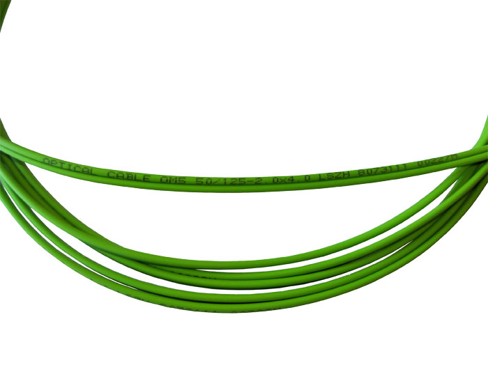 OM5 LC to LC Fiber Patch Cord Duplex 2.0mm Lemon Green, Low Smoke Zero Halogen (LSZH) rated, TSB-304K