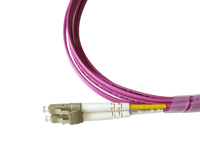 OM4 LC to LC Fiber Patch Cord, Duplex 2.0mm, Low Smoke Zero Halogen (LSZH) rated, TSB-304H