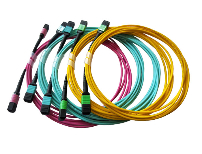 MPO to MPO OM3 Multimode, Fiber Optic Trunk Cable, Low Smoke Zero Halogen (LSZH) Rated TSB-307B