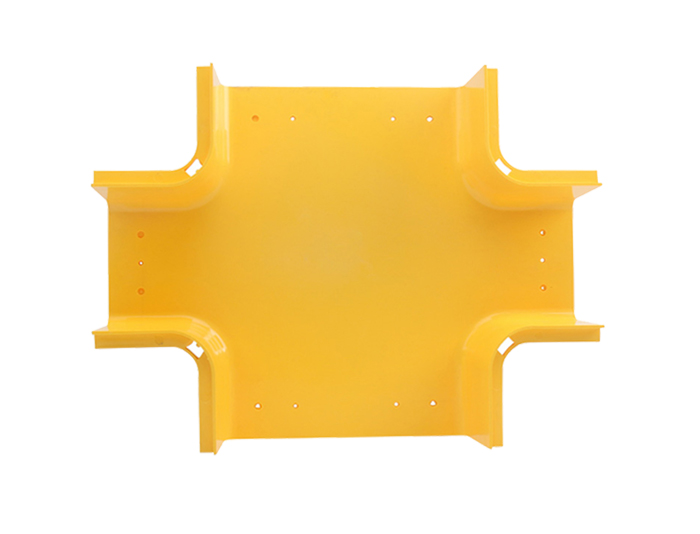 Fiber Raceway Horizontal Cross Tee Cable Tray PVC with Cover Yellow FSQ-102