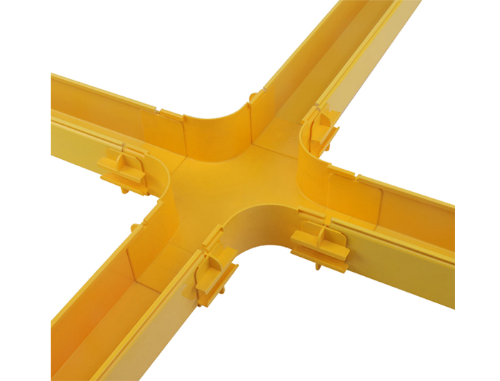 Fiber Raceway Horizontal Cross Tee Cable Tray PVC with Cover Yellow FSQ-102