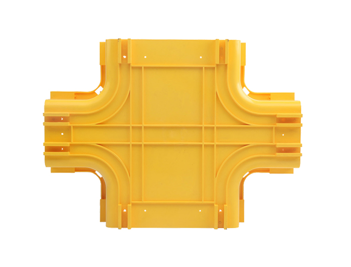 Fiber Raceway Horizontal Cross Tee Cable Tray PVC with Cover Yellow FSQ-102