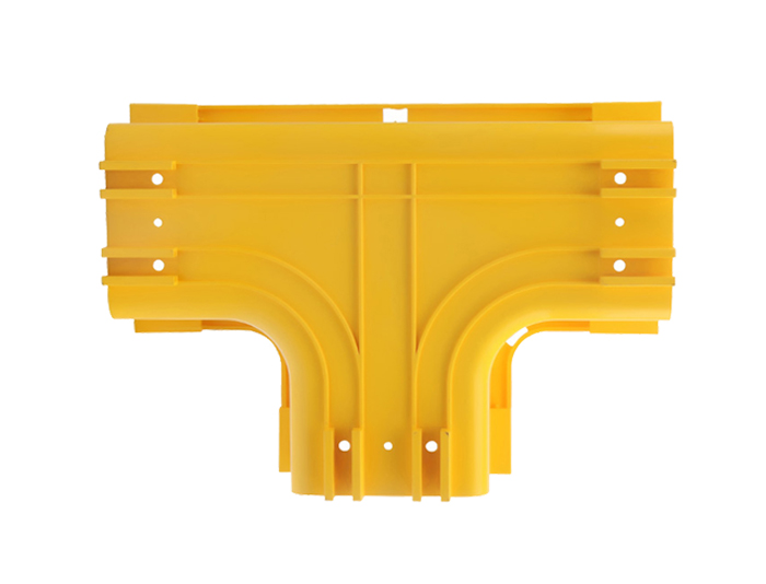 Fiber Raceway Horizontal Tees Fitting PVC with Cover Yellow FSQ-103