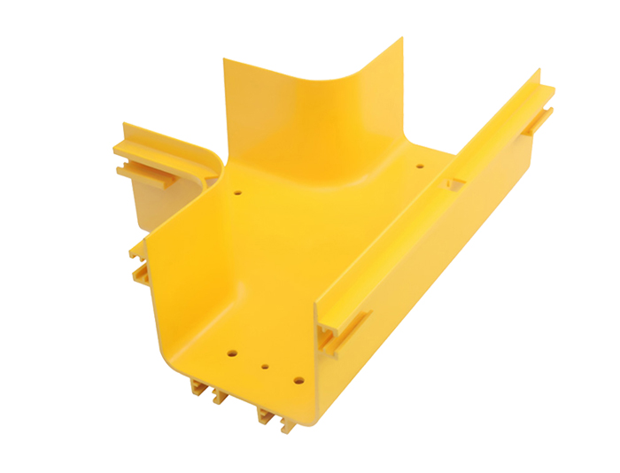 Fiber Raceway Horizontal Tees Fitting PVC with Cover Yellow FSQ-103