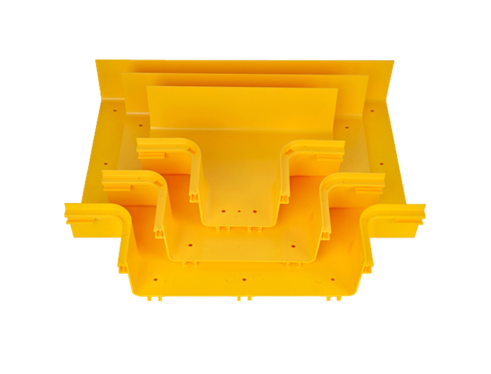 Fiber Raceway Horizontal Tees Fitting PVC with Cover Yellow FSQ-103