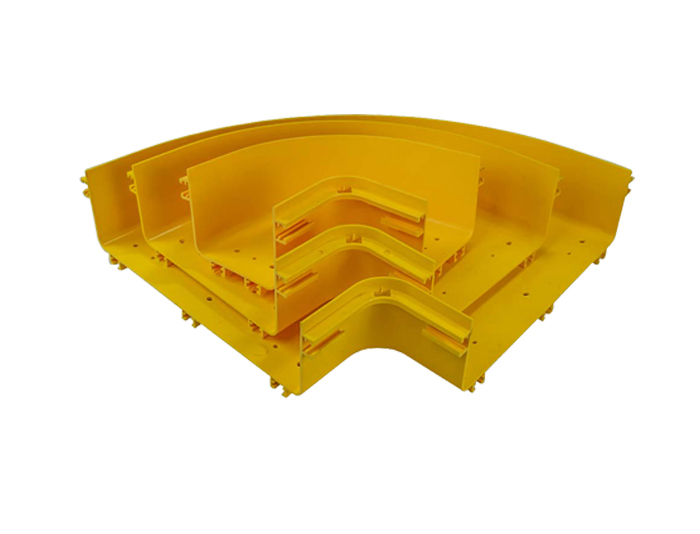 Fiber Runner Horizontal 90°C Elbows PVC with Cover Yellow FSQ-105