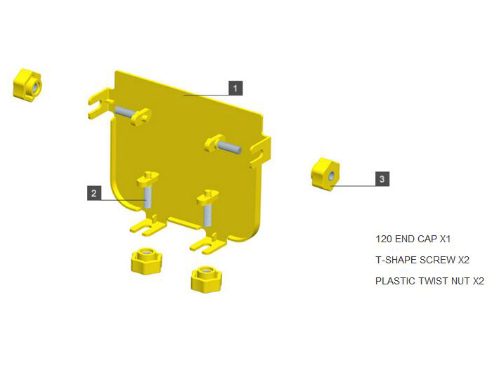 Fiber Raceway End Cap PVC Yellow FSQ-107