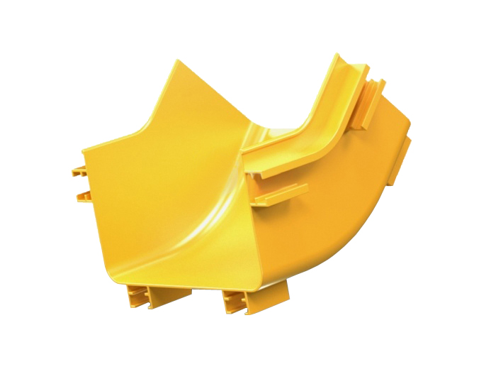 Fiber Routing Up 45°C Elbow PVC with Cover Yellow FSQ-109