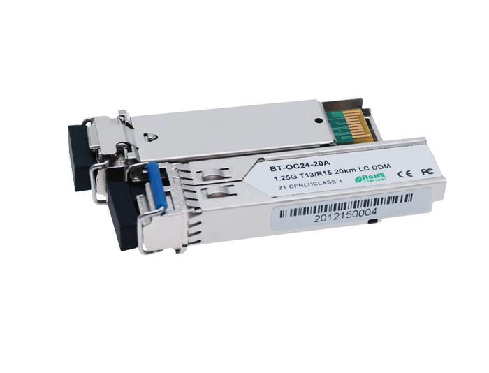 1000BASE-BX BiDi SFP Tx:1550nm/Rx:1310nm 10km DOM LC SMF Transceiver Module