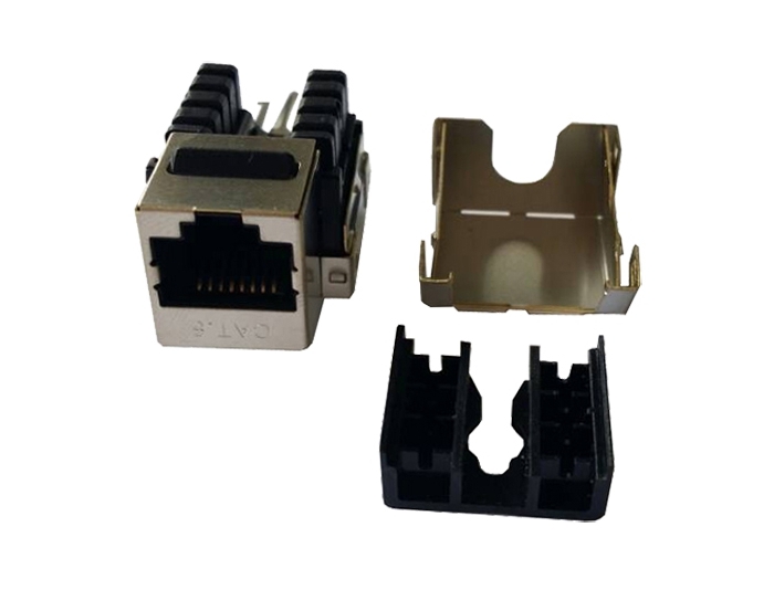 Cat6 RJ45 (8P8C) Shielded Keystone Jack TSF-302D3