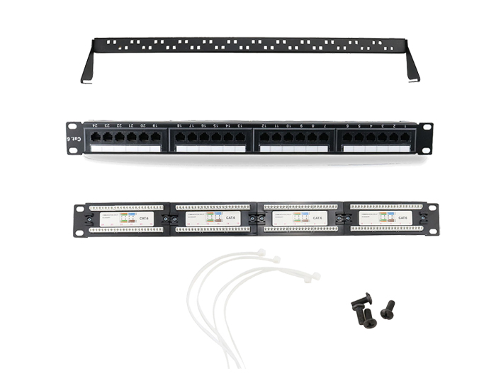 24 Ports Cat6 1U Unshielded 110 Punch Down Patch Panel TSF-303B2