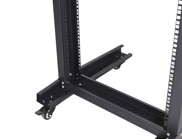 42U 2-Post Open Frame Rack, Black / Grey TSF-205A