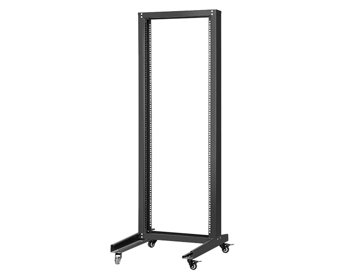 42U 2-Post Open Frame Rack, Black / Grey TSF-205A