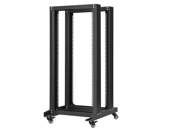 42U 4-Post Open Frame Rack, Black / Grey TSF-205C