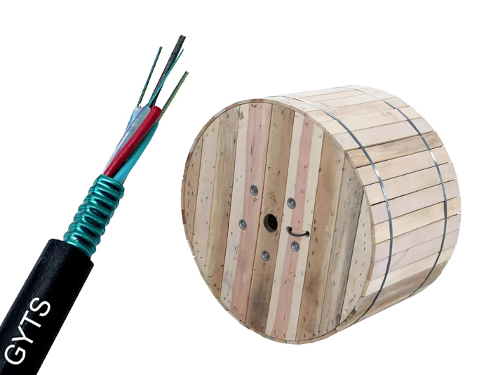 48 Cores Steel Tape Fiber Duct Cable With Color Stripe | GYTS