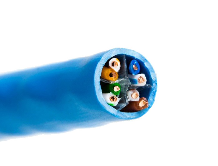 Cat6 Copper Cable, 550MHz, U/UTP, 23AWG, Colorful, 1000FT